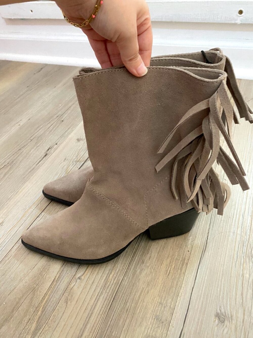 Zara Tan Suede Fringe Boots NWT Size 6.5
